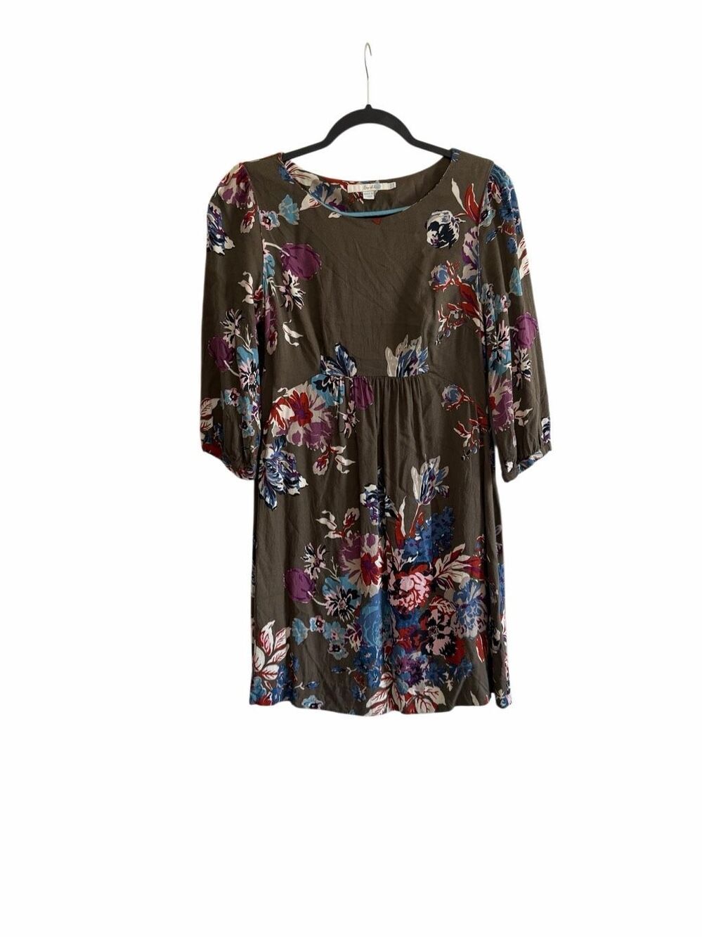Boden Viscose Flower 8R Dress Zipper on the side